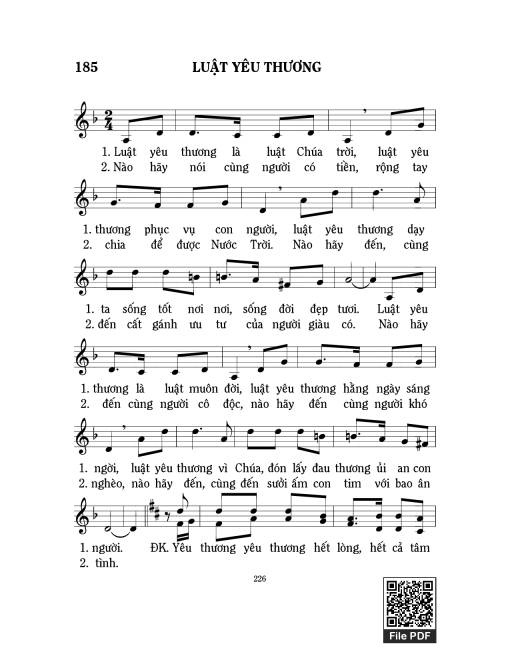 Sheet nhạc PDF bài Luật Yêu Thương