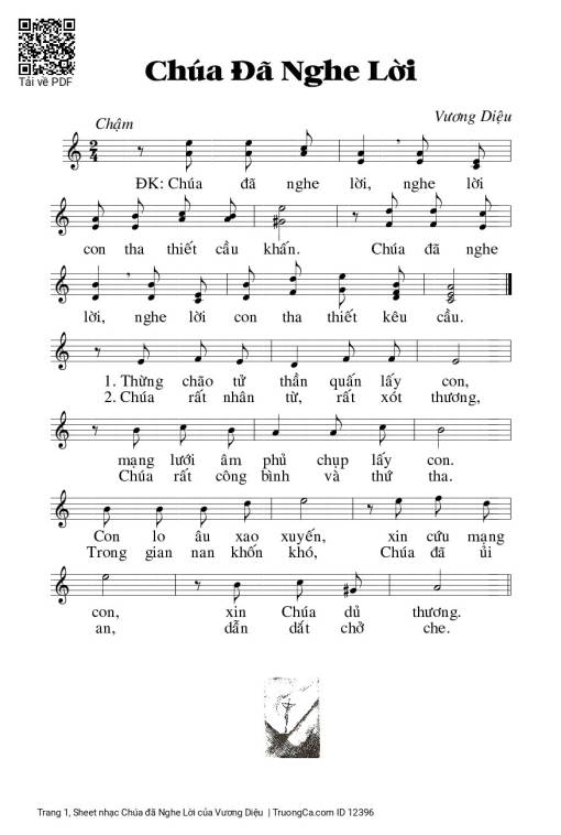 Sheet nhạc PDF bài Chúa đã Nghe Lời
