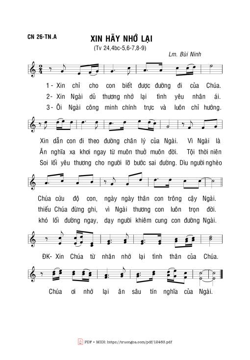 Thánh Vịnh 24, Xin Hãy Nhớ Lại