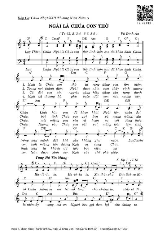 Thánh Vịnh 62, Ngài Là Chúa Con Thờ