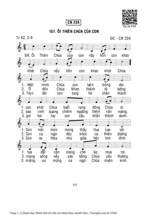 Thánh Vịnh 62, Hồn Con Khát Khao