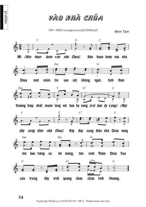 Vào Nhà Chúa - Minh Tâm