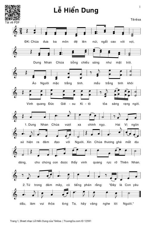 Lễ Hiển Dung - Têrêsa