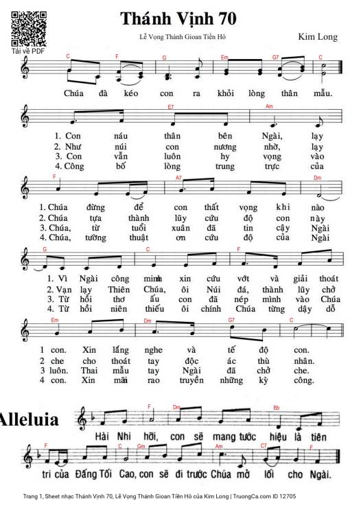 Sheet nhạc PDF bài Thánh Vịnh 70, Lễ Vọng Thánh Gioan Tiền Hô