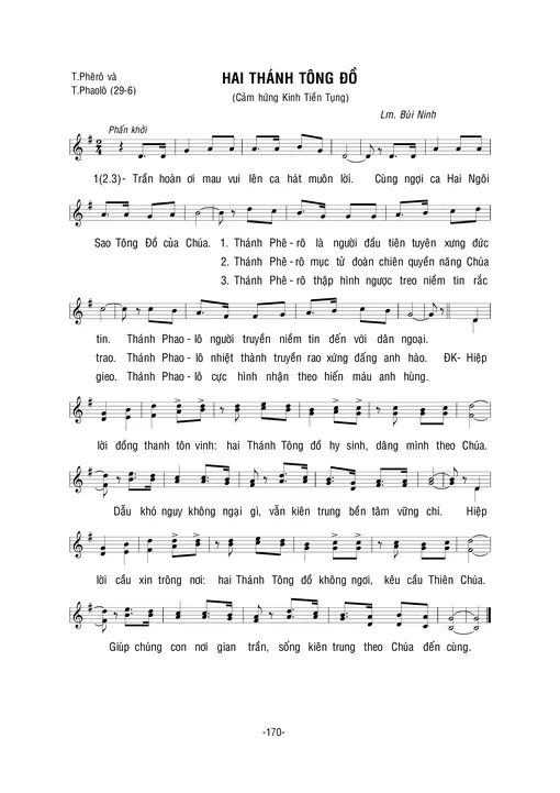 Sheet nhạc PDF bài Hai Thánh Tông đồ