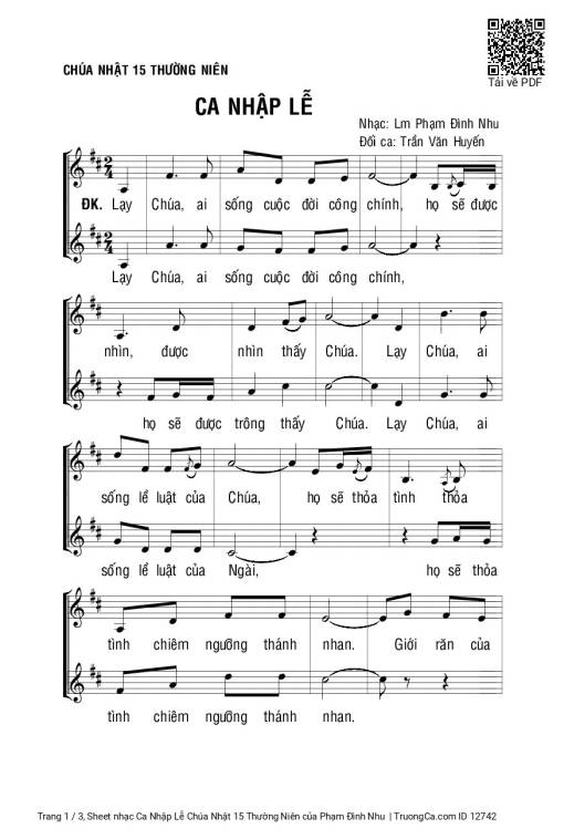 Ca Nhập Lễ Chúa Nhật 15 Thường Niên