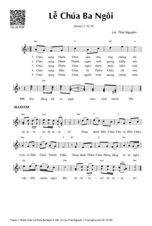 Sheet nhạc PDF bài Lễ Chúa Ba Ngôi A. (đn. 3)