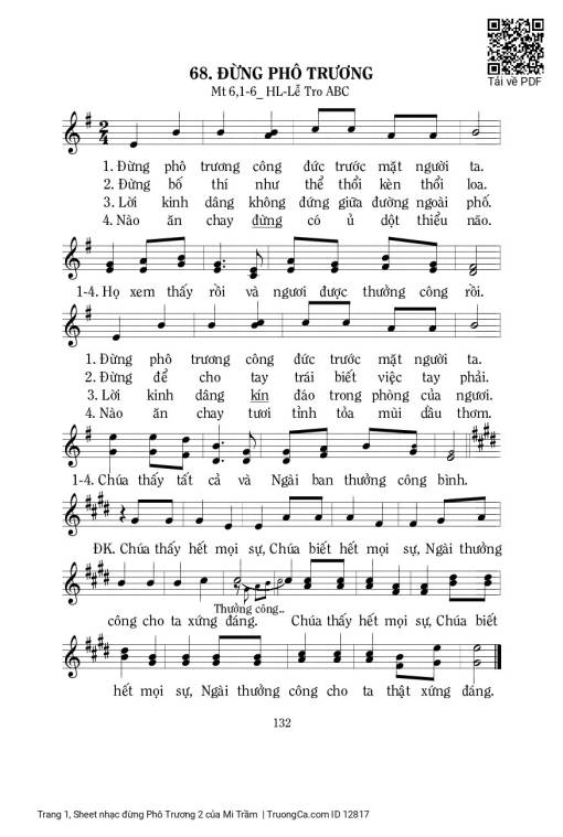 Sheet nhạc PDF bài đừng Phô Trương 2