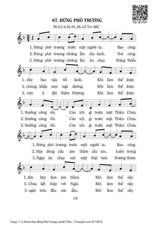 Sheet nhạc PDF bài đừng Phô Trương