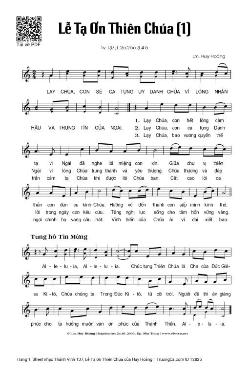 Thánh Vịnh 137, Lễ Tạ ơn Thiên Chúa