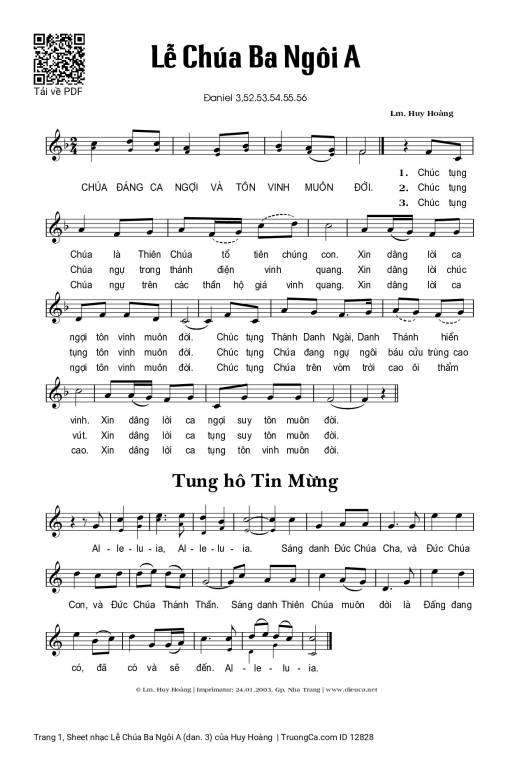 Sheet nhạc PDF bài Lễ Chúa Ba Ngôi A (dan. 3)