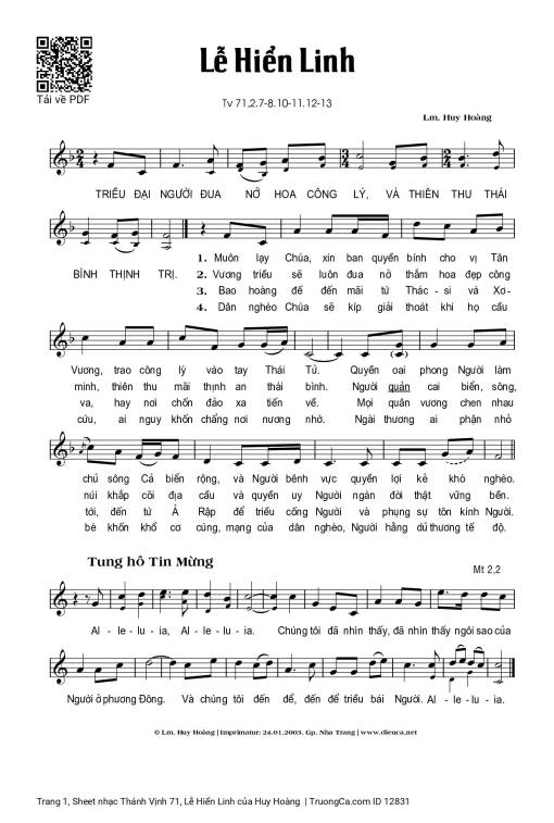 Thánh Vịnh 71, Lễ Hiển Linh