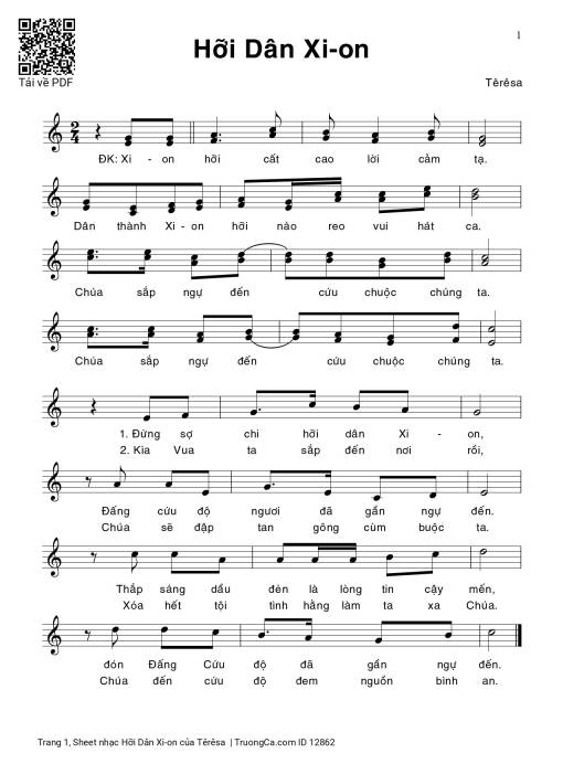 Hỡi Dân Xi-on - Têrêsa