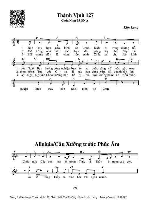 Thánh Vịnh 127, Chúa Nhật 33a Thường Niên