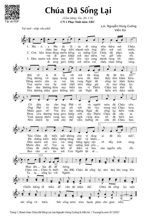 Chúa đã Sống Lại