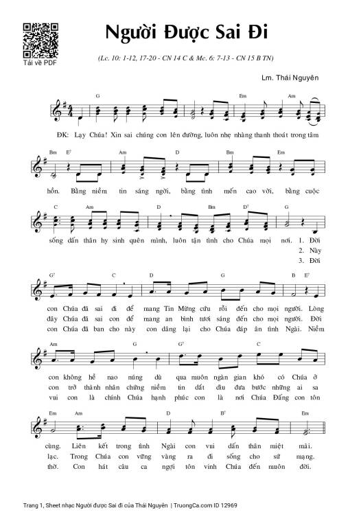 Sheet nhạc PDF bài Người được Sai đi
