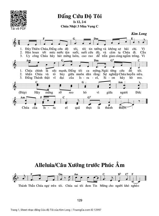 Sheet nhạc PDF bài đấng Cứu độ Tôi