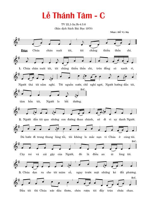 Thánh Vịnh 22, Chúa Nhật 16b Thường Niên