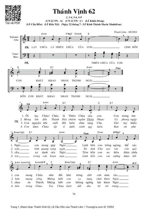 Thánh Vịnh 62, Lễ Cầu Hồn