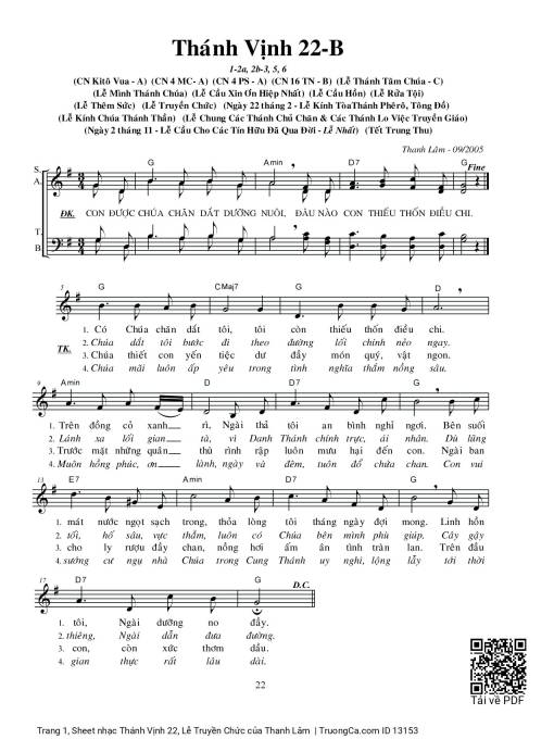 Thánh Vịnh 22, Lễ Truyền Chức