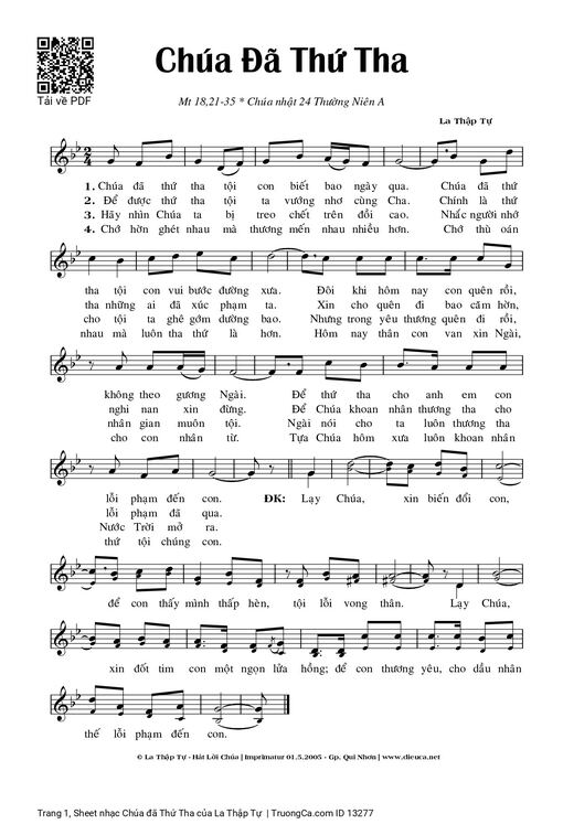 Chúa đã Thứ Tha