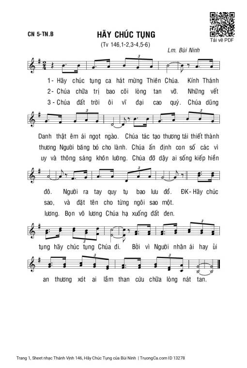 Thánh Vịnh 146, Hãy Chúc Tụng