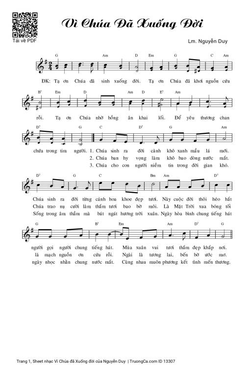 Vì Chúa đã Xuống đời