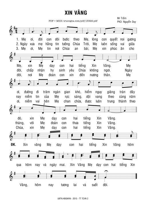 Xin Vâng - Mi Trầm