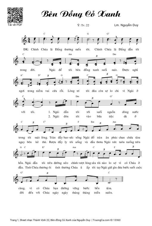 Thánh Vịnh 22, Bên đồng Cỏ Xanh