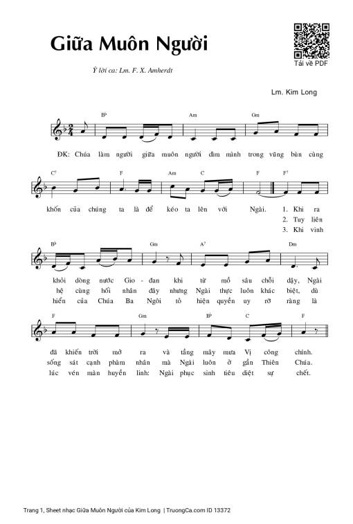 Sheet nhạc PDF bài Giữa Muôn Người