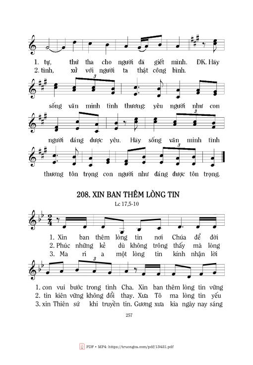 Sheet nhạc PDF bài Xin Ban Thêm Lòng Tin