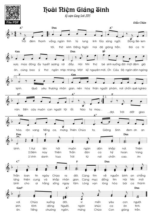 Sheet nhạc PDF bài Hoài Niệm Giáng Sinh