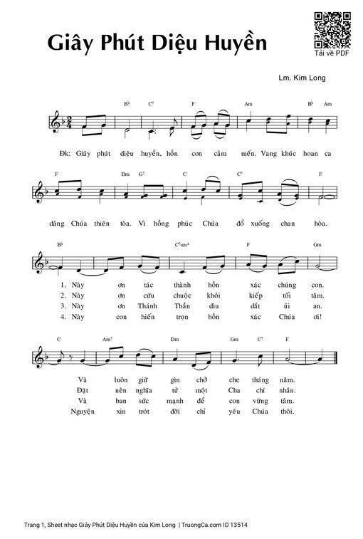 Sheet nhạc PDF bài Giây Phút Diệu Huyền