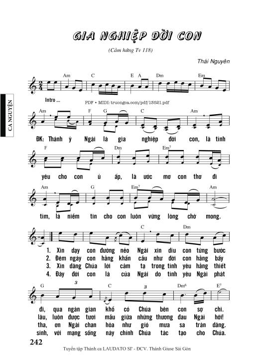 Sheet nhạc PDF bài Gia Nghiệp đời Con