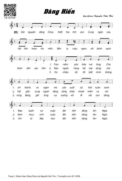 Dâng Chúa - Nguyễn Văn Thư