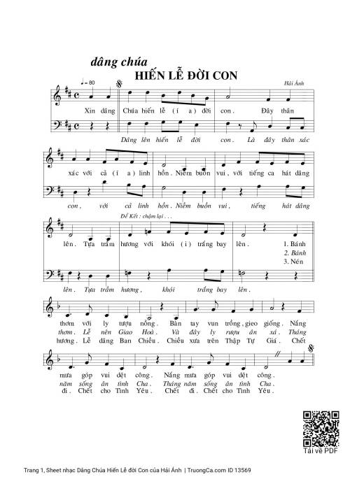 Dâng Chúa Hiến Lễ đời Con