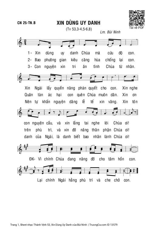 Thánh Vịnh 53, Xin Dùng Uy Danh