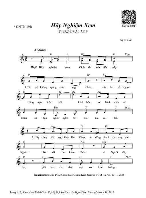 Thánh Vịnh 33, Hãy Nghiệm Xem