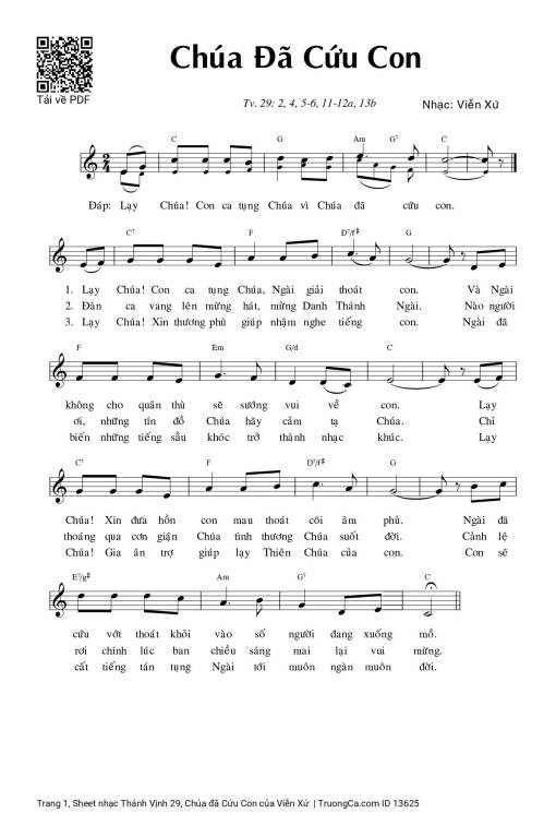 Thánh Vịnh 29, Chúa đã Cứu Con