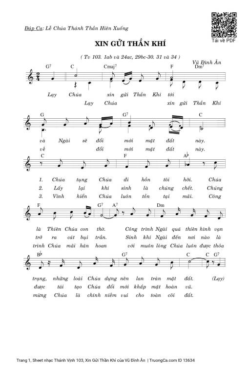 Thánh Vịnh 103, Xin Gửi Thần Khí