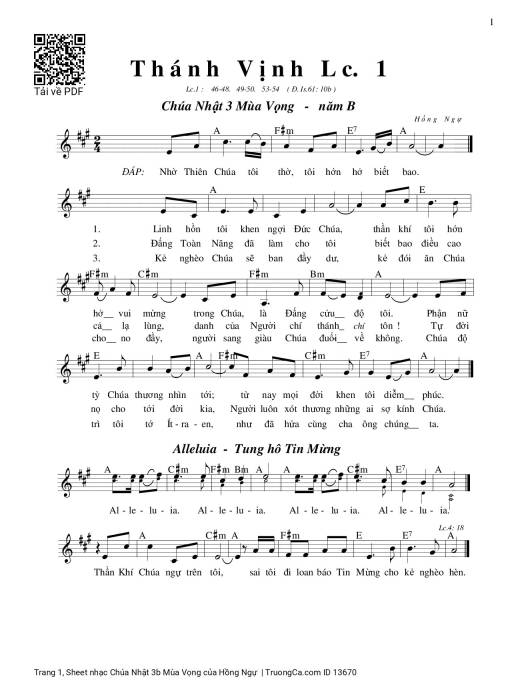 Sheet nhạc PDF bài Chúa Nhật 3b Mùa Vọng