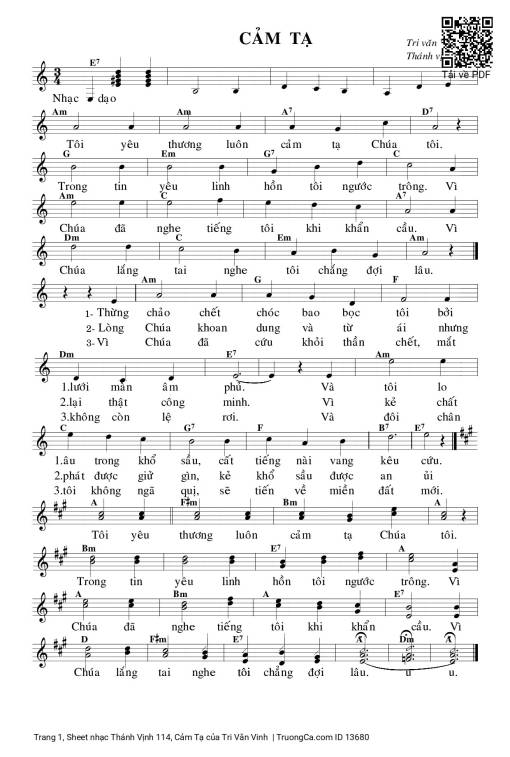 Thánh Vịnh 114, Cảm Tạ