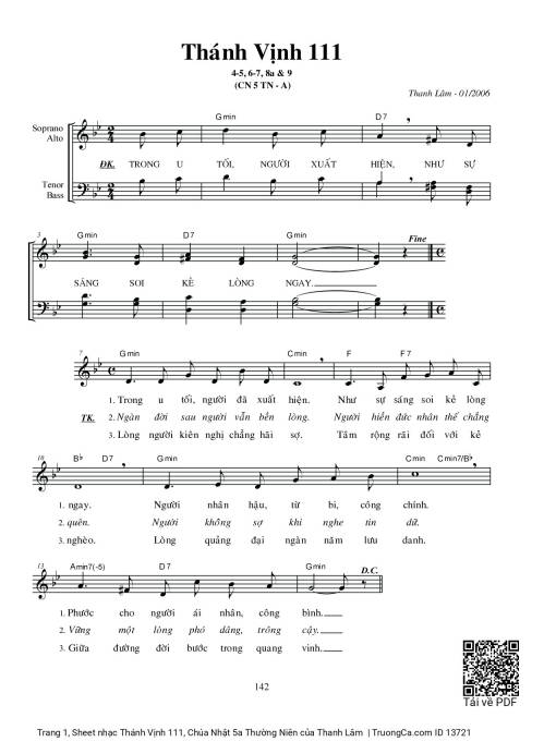 Thánh Vịnh 111, Chúa Nhật 5a Thường Niên