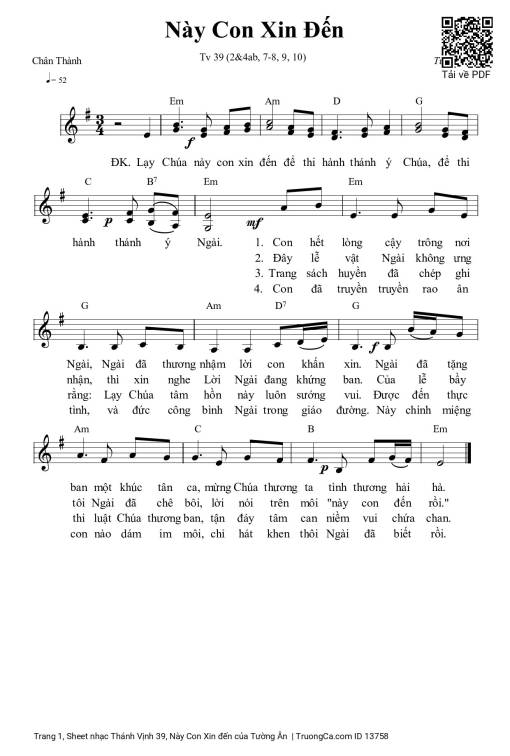 Thánh Vịnh 39, Này Con Xin đến
