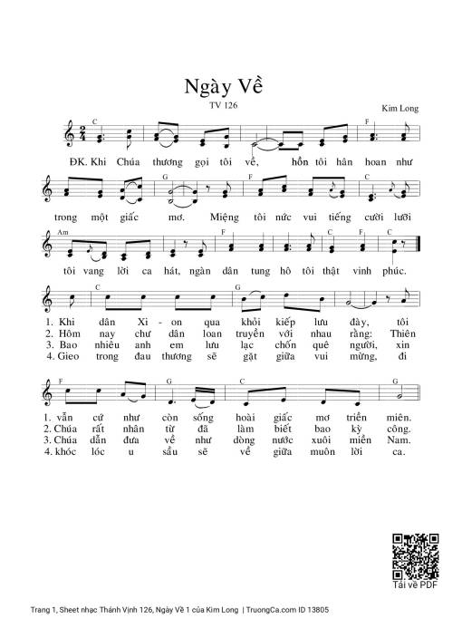 Thánh Vịnh 126, Ngày Về 1