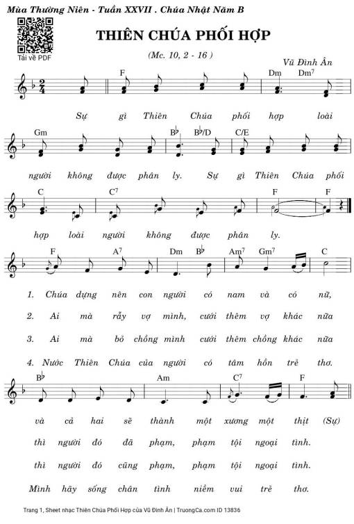 Sheet nhạc PDF bài Thiên Chúa Phối Hợp