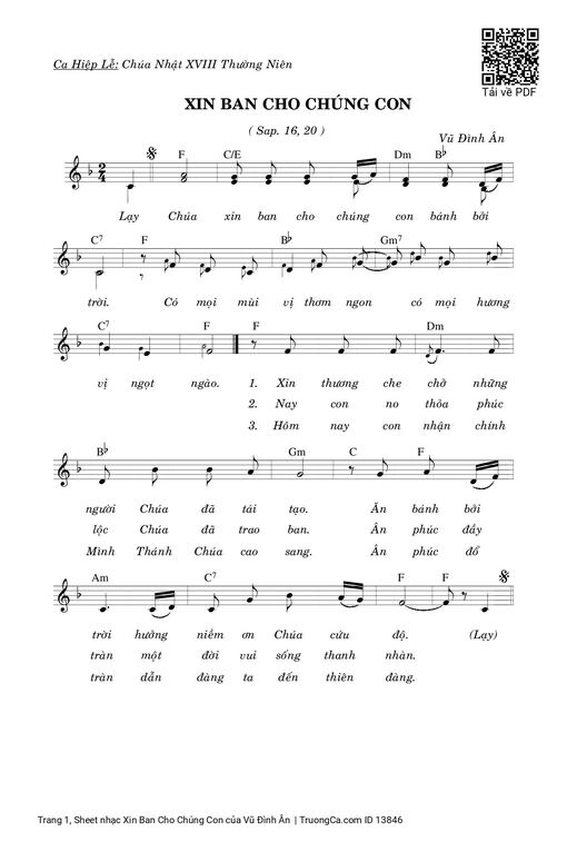 Xin Ban Cho Chúng Con