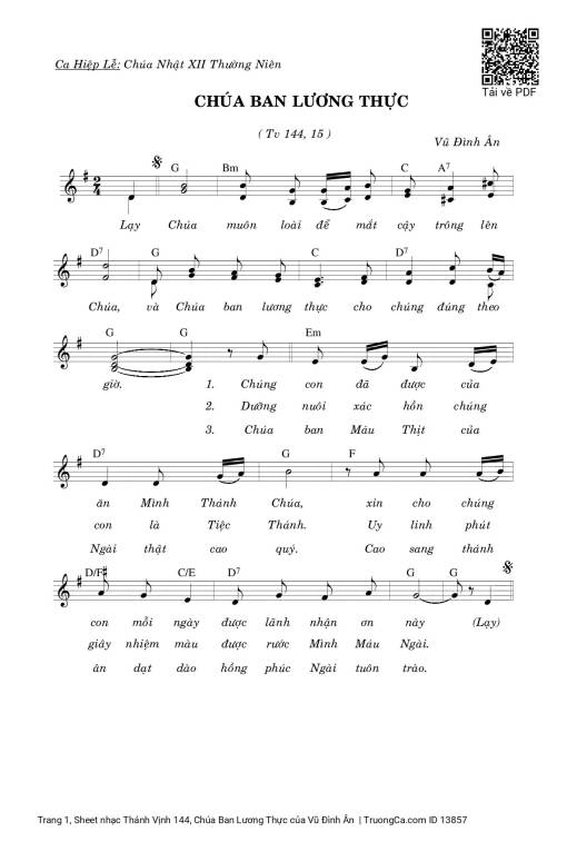 Thánh Vịnh 144, Chúa Ban Lương Thực