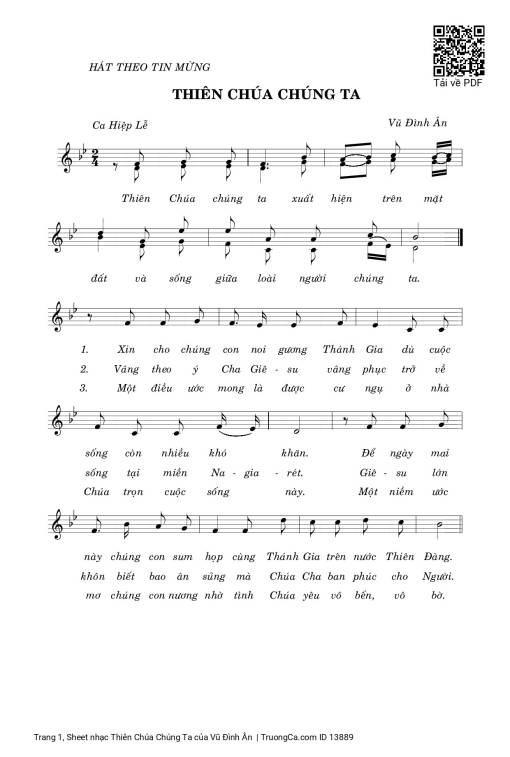 Sheet nhạc PDF bài Thiên Chúa Chúng Ta