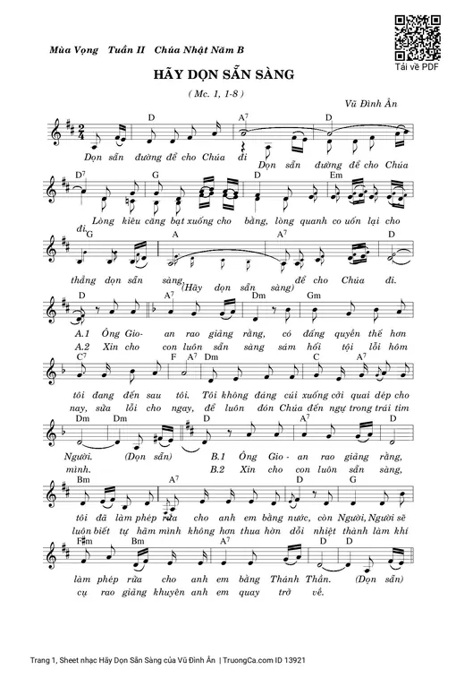 Sheet nhạc PDF bài Hãy Dọn Sẵn Sàng